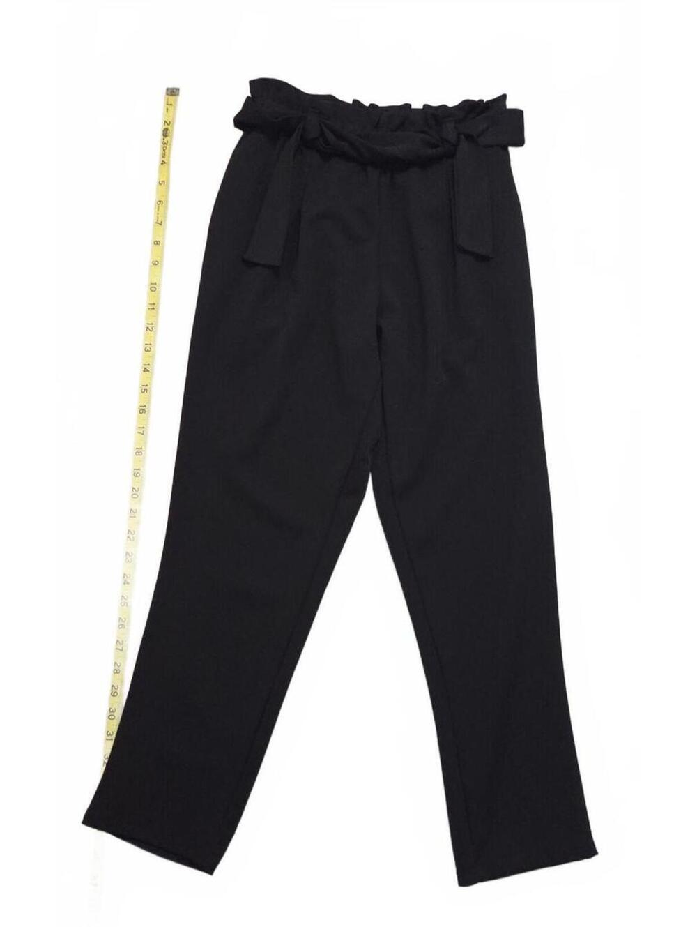 Wearever Women's Black Paperbag Waist Pants Size M